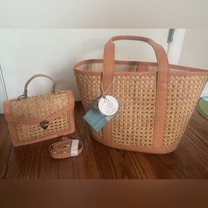 2-in-1 Rattan Bag Set